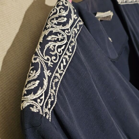 Vintage Petite Sophisticate Women's Career Dress Size Medium Navy Blue Belted - Picture 11 of 15